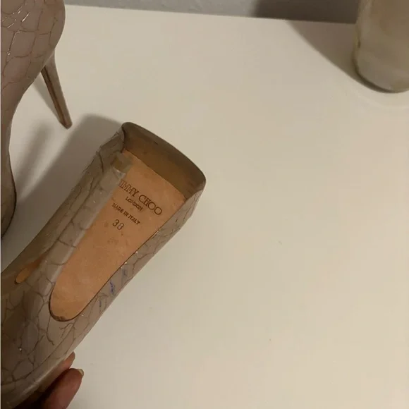 Jimmy Choo Tan Patent Leather Heels - Picture 5 of 10